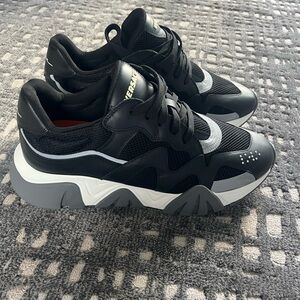 Versace Men's Black and White Sneakers